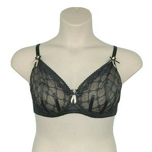 Fredericks Of Hollywood Lace U/W Full Cov Soft Cup Bra 40C Black Stye 4220